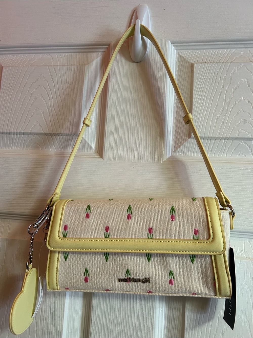 Madden Girl Yellow Floral Tulip Mini Shoulder Bag